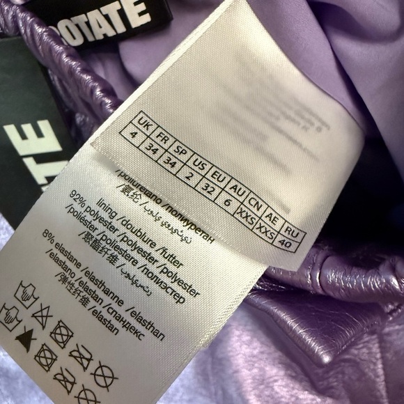 ROTATE BIRGER CHRISTENSEN Belina embossed-logo metallic shorts in Lilac Size 2 - Picture 9 of 11